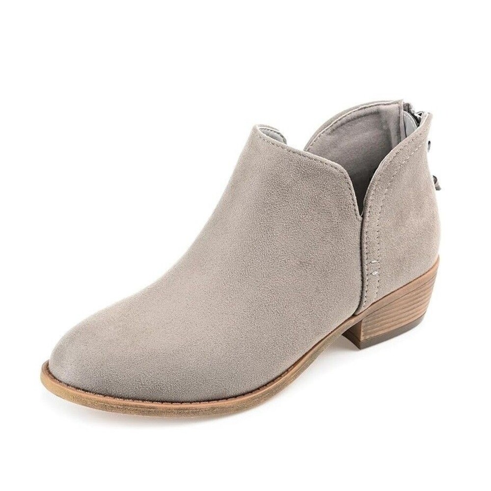 Journee Collection Womens 7.5 M Grey Livvy Zip Up Ankle Booties NIB GE0